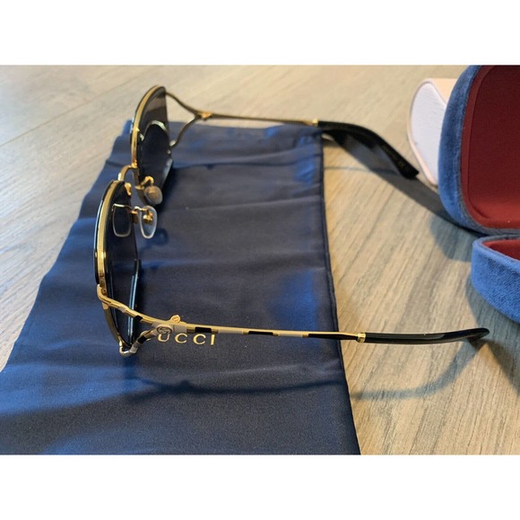 Gucci GUCII20250 Fork Square Sunglasses Havana/Brown Color Tortoiseshell Frame - Picture 7 of 8